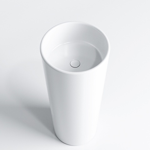 UMYWALKA WOLNOSTOJĄCA CERAMICZNA OKRĄGŁA LINO-WH-WOF-400 BIAŁY POŁYSK 40x40 CM