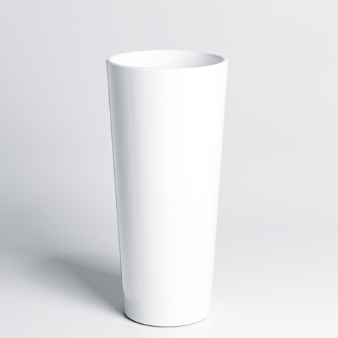 UMYWALKA WOLNOSTOJĄCA CERAMICZNA OKRĄGŁA LINO-WH-WOF-400 BIAŁY POŁYSK 40x40 CM