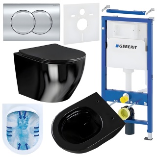 ZESTAW PODTYNKOWY WC STELAŻ GEBERIT DUOFIX MISKA MIZU-BL-RIM-03 PRZYCISK DELTA 01 CHROM