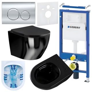 ZESTAW PODTYNKOWY WC STELAŻ GEBERIT DUOFIX MISKA MIZU-BL-RIM-03 PRZYCISK DELTA 20 CHROM