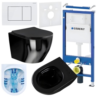 ZESTAW PODTYNKOWY WC STELAŻ GEBERIT DUOFIX MISKA MIZU-BL-RIM-03 PRZYCISK DELTA 30 BIAŁY