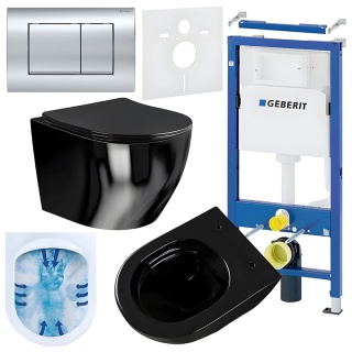 ZESTAW PODTYNKOWY WC STELAŻ GEBERIT DUOFIX MISKA MIZU-BL-RIM-03 PRZYCISK DELTA 30 CHROM