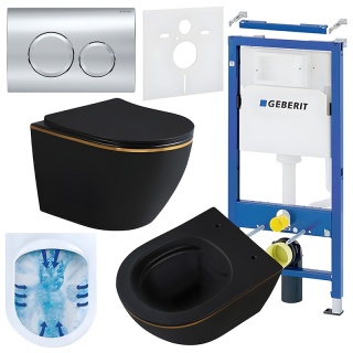 ZESTAW PODTYNKOWY WC STELAŻ GEBERIT DUOFIX MISKA MIZU-MTB-GL-RIM-03 PRZYCISK DELTA 20 CHROM