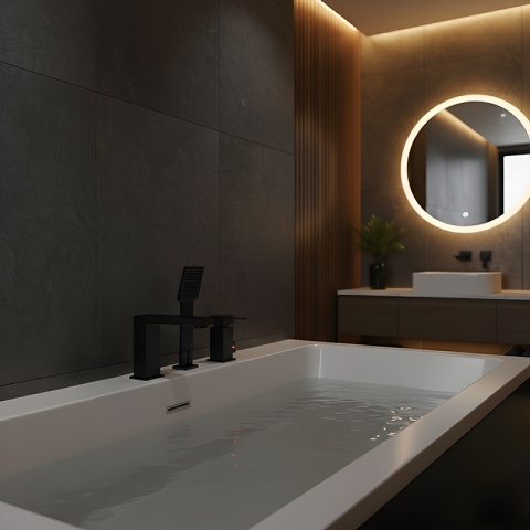 BATERIA ŁAZIENKOWA NAWANNOWA F301B CZARNA