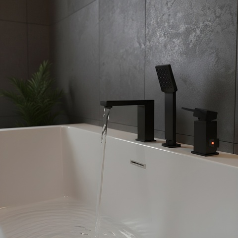 BATERIA ŁAZIENKOWA NAWANNOWA F301B CZARNA