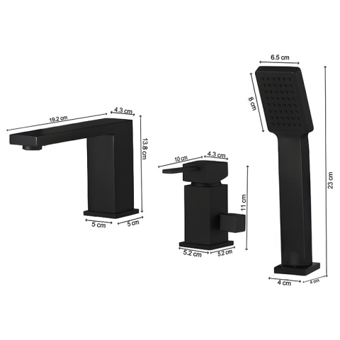 BATERIA ŁAZIENKOWA NAWANNOWA F301B CZARNA