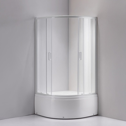 KABINA PRYSZNICOWA PÓŁOKRĄGŁA Z BRODZIKIEM MAJA BIAŁA 80x80 CM 5 MM