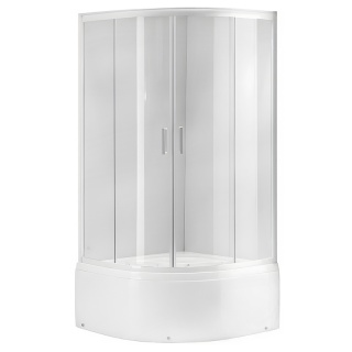 KABINA PRYSZNICOWA PÓŁOKRĄGŁA Z BRODZIKIEM MAJA BIAŁA 80x80 CM 5 MM