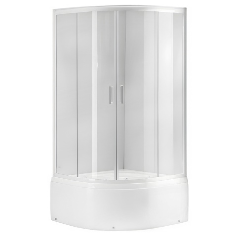 KABINA PRYSZNICOWA PÓŁOKRĄGŁA Z BRODZIKIEM MAJA BIAŁA 80x80 CM 5 MM