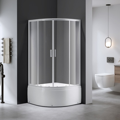 KABINA PRYSZNICOWA PÓŁOKRĄGŁA Z BRODZIKIEM MAJA BIAŁA 90x90 CM 5 MM