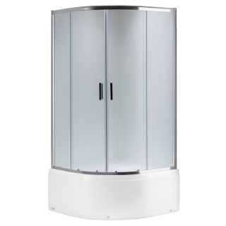 KABINA PRYSZNICOWA PÓŁOKRĄGŁA Z BRODZIKIEM MAJA CHROM MROŻONE SZKŁO 80X80 MAJA-CH-FR-80X80