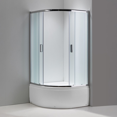 KABINA PRYSZNICOWA PÓŁOKRĄGŁA Z BRODZIKIEM MAJA CHROM MROŻONE SZKŁO 80X80 MAJA-CH-FR-80X80