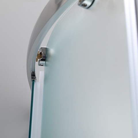 KABINA PRYSZNICOWA PÓŁOKRĄGŁA Z BRODZIKIEM MAJA CHROM MROŻONE SZKŁO 80X80 MAJA-CH-FR-80X80