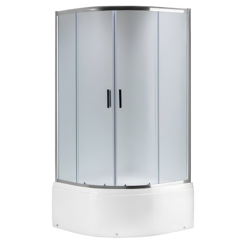 KABINA PRYSZNICOWA PÓŁOKRĄGŁA Z BRODZIKIEM MAJA CHROM MROŻONE SZKŁO 90X90 MAJA-CH-FR-90X90