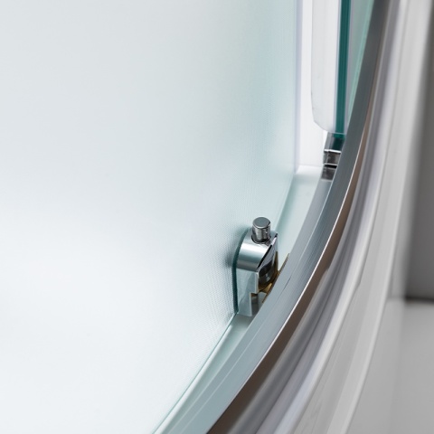 KABINA PRYSZNICOWA PÓŁOKRĄGŁA Z BRODZIKIEM MAJA CHROM MROŻONE SZKŁO 90X90 MAJA-CH-FR-90X90