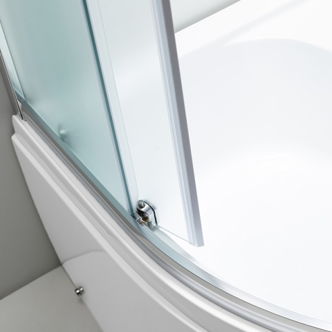 KABINA PRYSZNICOWA PÓŁOKRĄGŁA Z BRODZIKIEM MAJA CHROM MROŻONE SZKŁO 90X90 MAJA-CH-FR-90X90