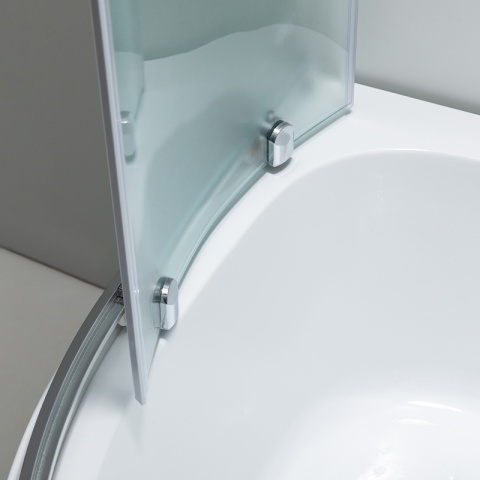 KABINA PRYSZNICOWA PÓŁOKRĄGŁA Z BRODZIKIEM MAJA CHROM MROŻONE SZKŁO 90X90 MAJA-CH-FR-90X90