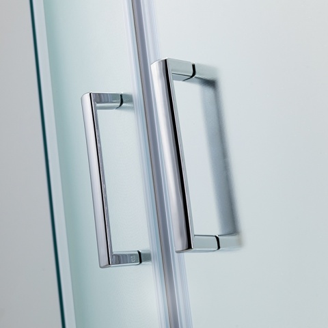 KABINA PRYSZNICOWA PÓŁOKRĄGŁA Z BRODZIKIEM MAJA CHROM MROŻONE SZKŁO 90X90 MAJA-CH-FR-90X90