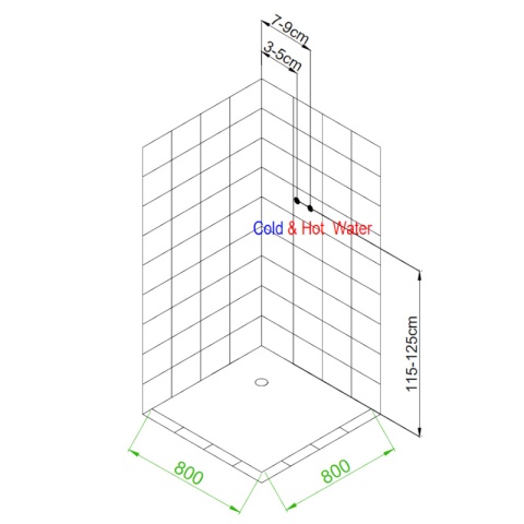 KABINA PRYSZNICOWA Z HYDROMASAŻEM LISA SZCZOTKOWANY CHROM 80x80 CM