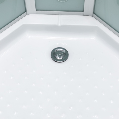 KABINA PRYSZNICOWA Z HYDROMASAŻEM LISA SZCZOTKOWANY CHROM 90x90 CM