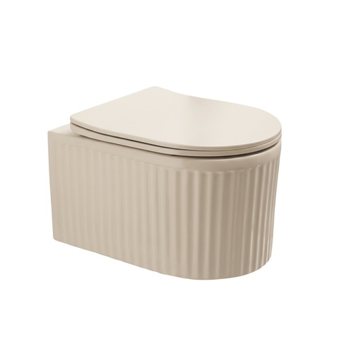 MISKA WC WISZĄCA RIMLESS LUMA-CAP-RIM-03 CAPPUCCINO RYFLOWANA DESKA WOLNOOPADAJĄCA DUROPLAST