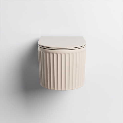 MISKA WC WISZĄCA RIMLESS LUMA-CAP-RIM-03 CAPPUCCINO RYFLOWANA DESKA WOLNOOPADAJĄCA DUROPLAST