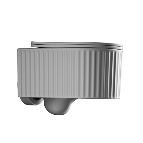 MISKA WC WISZĄCA RIMLESS LUMA-MTGR-RIM-03 SZARY MAT RYFLOWANA DESKA WOLNOOPADAJĄCA DUROPLAST