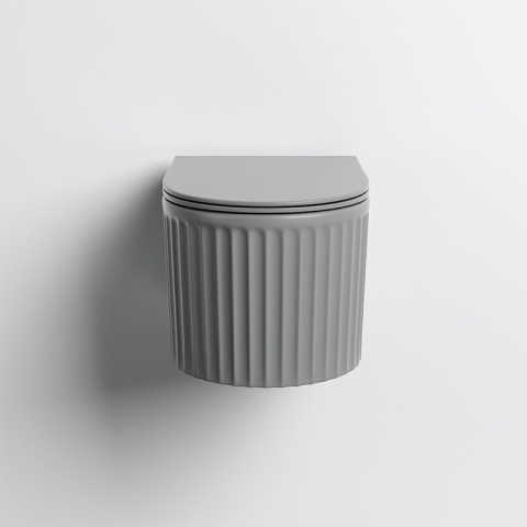 MISKA WC WISZĄCA RIMLESS LUMA-MTGR-RIM-03 SZARY MAT RYFLOWANA DESKA WOLNOOPADAJĄCA DUROPLAST