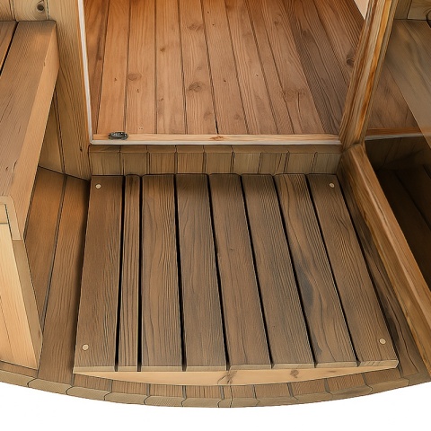 SAUNA OGRODOWA FIŃSKA BECZKA Z PIECEM TROMSO-HG-2 4-6 OSOBOWA 210x240 CM