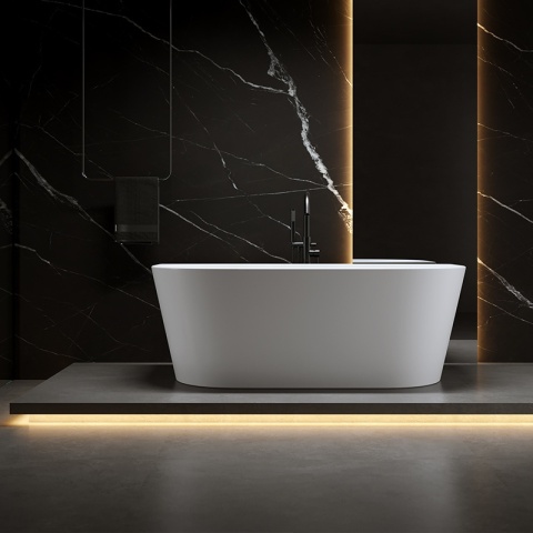 WANNA WOLNOSTOJĄCA PRZYŚCIENNA LENA2 527C2 BIAŁA PRZELEW CHROM 160x80 CM