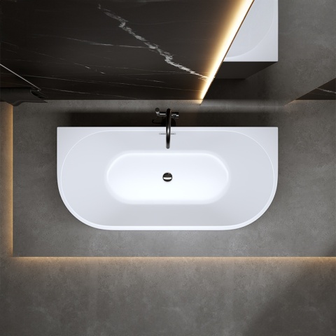 WANNA WOLNOSTOJĄCA PRZYŚCIENNA LENA2 527C2 BIAŁA PRZELEW CHROM 160x80 CM