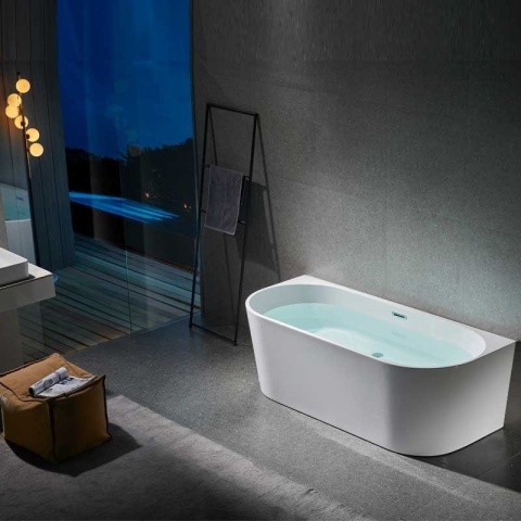 WANNA WOLNOSTOJĄCA PRZYŚCIENNA LENA2 527C2 BIAŁA PRZELEW CHROM 160x80 CM