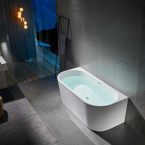 WANNA WOLNOSTOJĄCA PRZYŚCIENNA LENA2 527C2 BIAŁA PRZELEW CHROM 160x80 CM