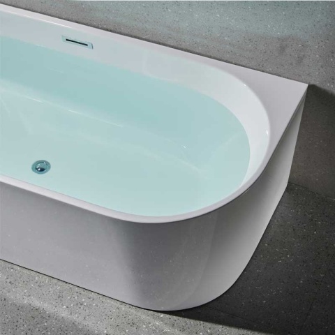 WANNA WOLNOSTOJĄCA PRZYŚCIENNA LENA2 527C2 BIAŁA PRZELEW CHROM 160x80 CM