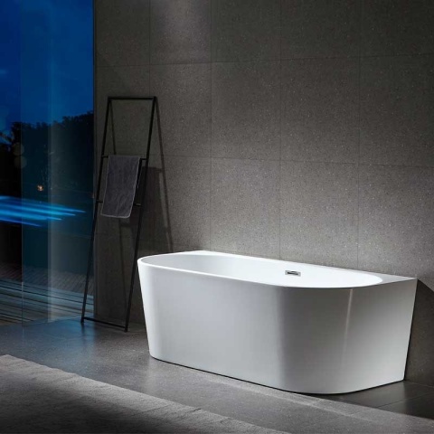 WANNA WOLNOSTOJĄCA PRZYŚCIENNA LENA2 527C2 BIAŁA PRZELEW CHROM 160x80 CM