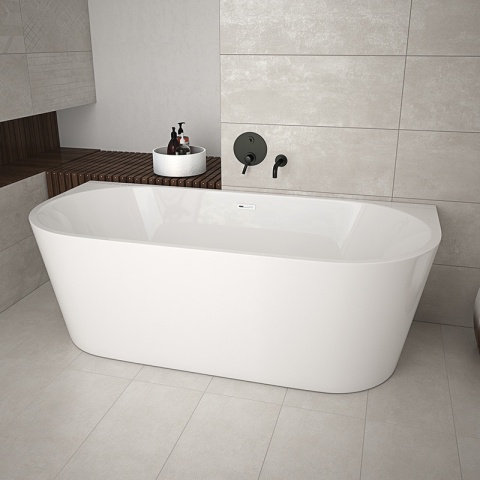 WANNA WOLNOSTOJĄCA PRZYŚCIENNA LENA2 527C2 BIAŁA PRZELEW CHROM 160x80 CM