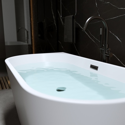 WANNA WOLNOSTOJĄCA PRZYŚCIENNA LENA2 527C2 BIAŁA PRZELEW CHROM 160x80 CM