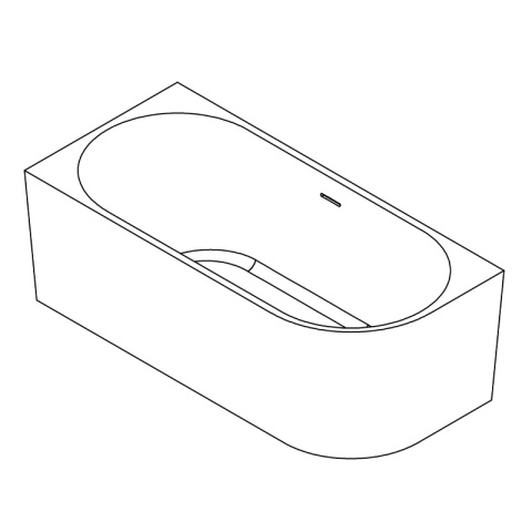 WANNA WOLNOSTOJĄCA PRZYŚCIENNA MERA2-509C2-L-P-WHMT LEWA BIAŁA PRZELEW BIAŁY MAT 160x75 CM