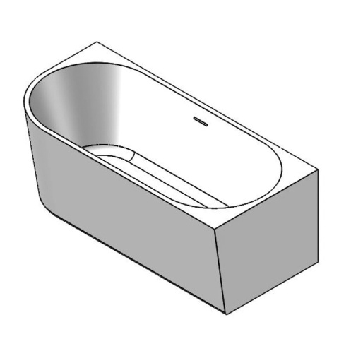 WANNA WOLNOSTOJĄCA PRZYŚCIENNA MERA2-509C2-R-P-WH PRAWA BIAŁA PRZELEW BIAŁY 160x75 CM