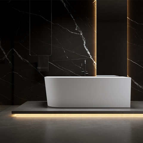 WANNA WOLNOSTOJĄCA PRZYŚCIENNA MERA2-509C2-R PRAWA BIAŁA PRZELEW CHROM 160x75 CM