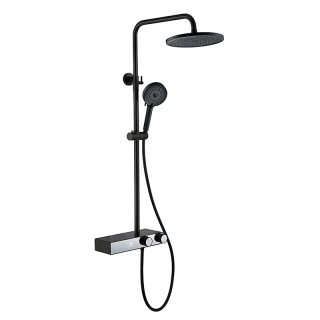 BATERIA PRYSZNICOWA ŁAZIENKOWA Z DESZCZOWNICĄ NATRYSKOWA F12-BL CZARNA LCD