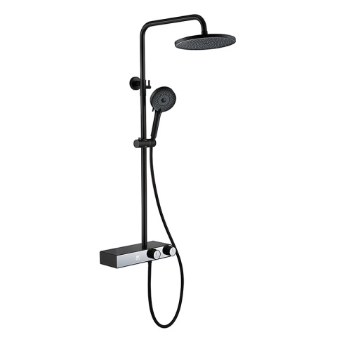 BATERIA PRYSZNICOWA ŁAZIENKOWA Z DESZCZOWNICĄ NATRYSKOWA F12-BL CZARNA LCD