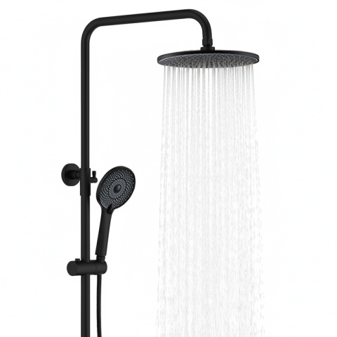 BATERIA PRYSZNICOWA ŁAZIENKOWA Z DESZCZOWNICĄ NATRYSKOWA F12-BL CZARNA LCD