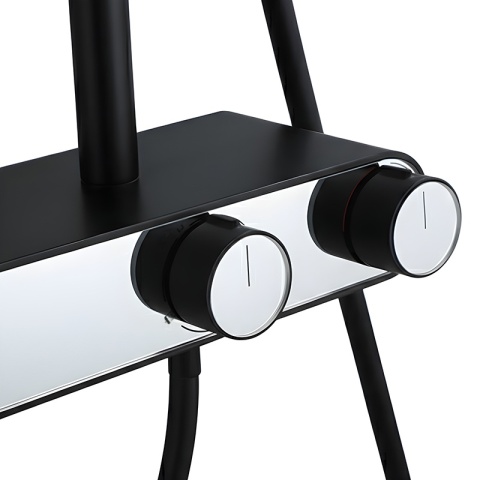 BATERIA PRYSZNICOWA ŁAZIENKOWA Z DESZCZOWNICĄ NATRYSKOWA F12-BL CZARNA LCD