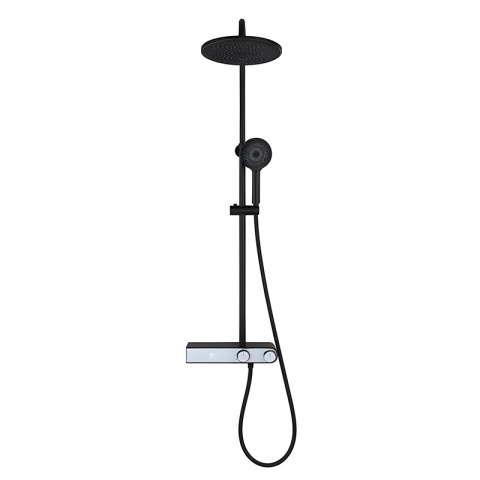 BATERIA PRYSZNICOWA ŁAZIENKOWA Z DESZCZOWNICĄ NATRYSKOWA F12-BL CZARNA LCD