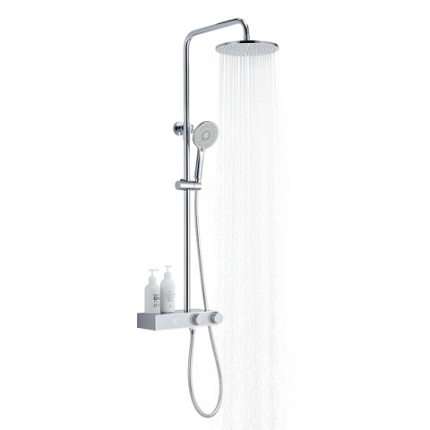 BATERIA PRYSZNICOWA ŁAZIENKOWA Z DESZCZOWNICĄ NATRYSKOWA F12A CHROM LCD