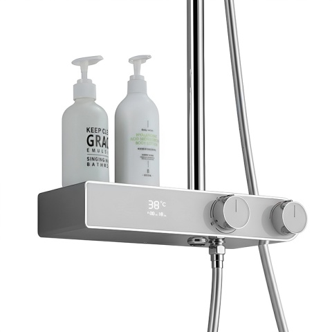 BATERIA PRYSZNICOWA ŁAZIENKOWA Z DESZCZOWNICĄ NATRYSKOWA F12A CHROM LCD