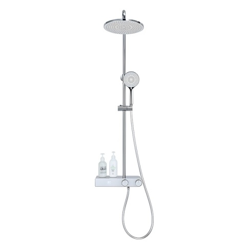 BATERIA PRYSZNICOWA ŁAZIENKOWA Z DESZCZOWNICĄ NATRYSKOWA F12A CHROM LCD