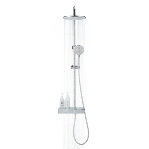 BATERIA PRYSZNICOWA ŁAZIENKOWA Z DESZCZOWNICĄ NATRYSKOWA F12A CHROM LCD