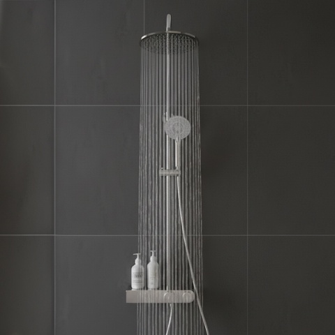 BATERIA PRYSZNICOWA ŁAZIENKOWA Z DESZCZOWNICĄ NATRYSKOWA F12A CHROM LCD